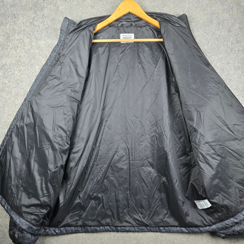 Straight Down Jacket Mens XXL Blue Camo Puffer Quilted Full Zip Golf Gorpcore - Picture 6 of 13